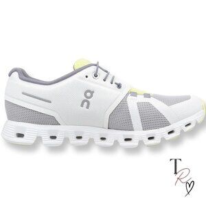 On Cloud Push 5 Women’s Running Shoe Grey Lime Green Laceless Slip on Size 11
